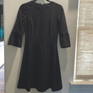 Black 3/4 sleeve dress with lace detail